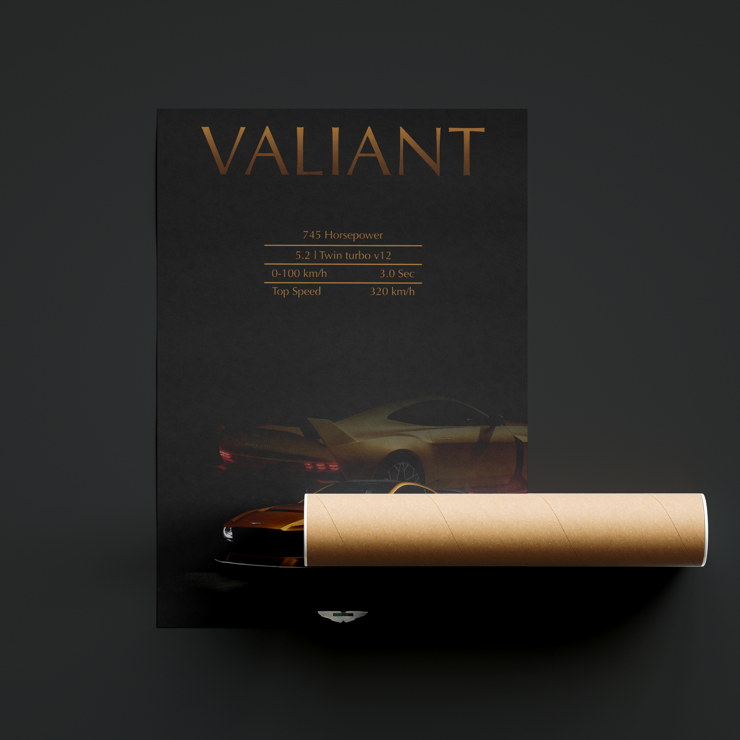 Aston Martin Valiant – Minimalist Performance Car Poster