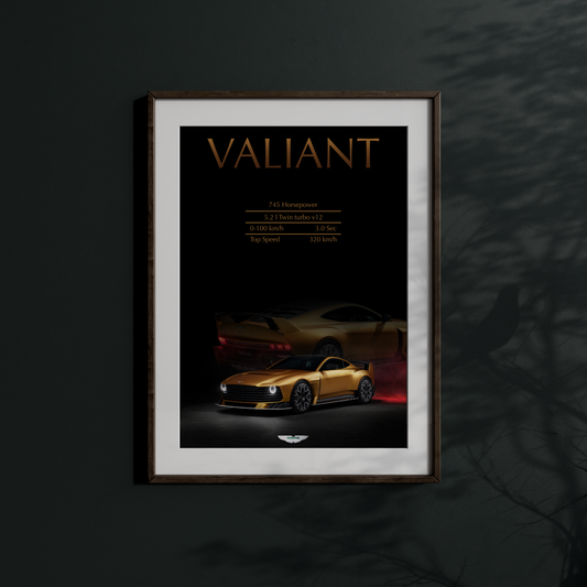 Aston Martin Valiant – Minimalist Performance Car Poster