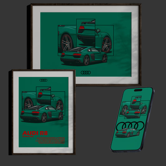 Audi R8 – German Engineering in Motion Wall Art