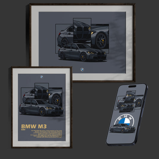 BMW M3 – Aggressive Balance in Motion Wall Decor