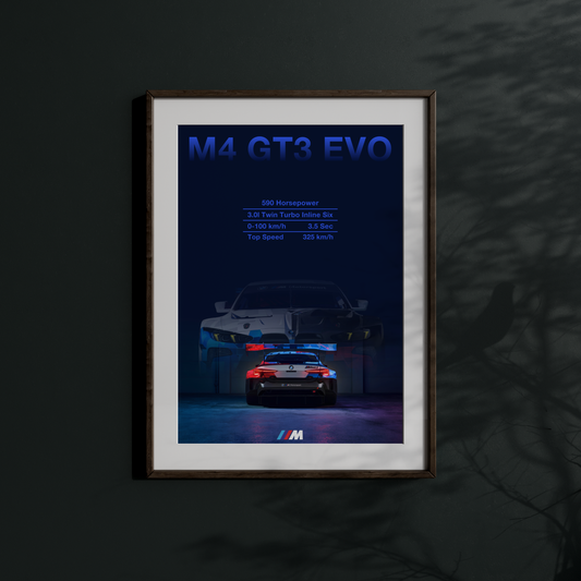 BMW M4 GT3 Evo – Motorsport Dominance Poster Print