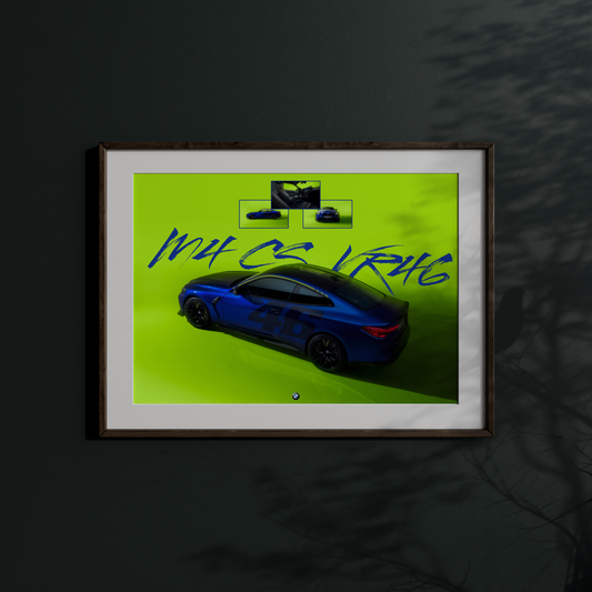 BMW M4 CS VR46 – Racing Heritage Meets Italian Flair Poster Print