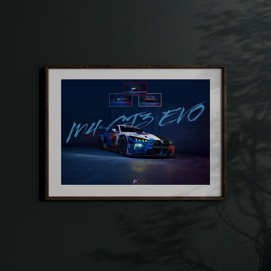 BMW M4 GT3 Evo – Track Domination in Every Detail Poster Print